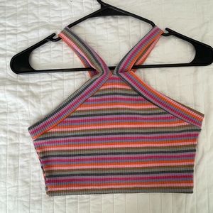 Womens striped crop top